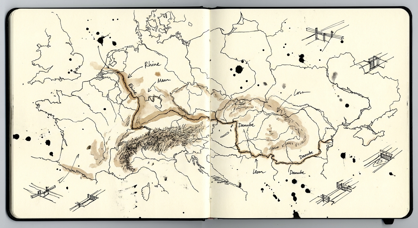The Geopolitical and Demographic Nexus of the Rhine-Danube Corridor: A Historical Geography
